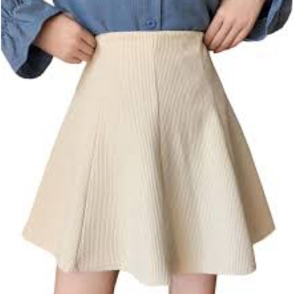 NWT LUNA L Dressy Sweater Tan Flared Skirt